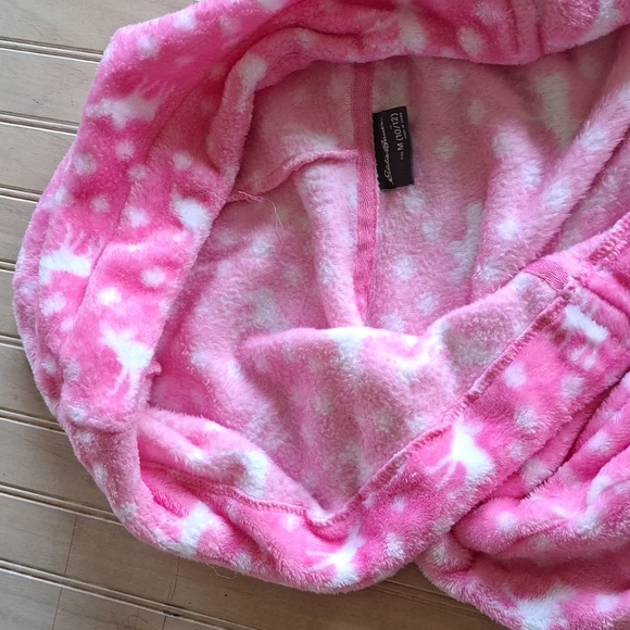 Eddie Bauer Soft Girl's Medium Fleece Knee Length Cozy Hooded Robe. - Picture 5 of 6